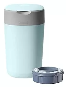 Tommee Tippee Twist and Click Advanced Nappy Bin, Includes 1x Refill Cassette, Locks in Odours and Germs, Blue : Amazon.de: Baby
