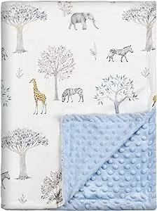 Soarwg Kids Babydecken 75 x 100 cm, Unisex für Kleinkinder, Babys, Mädchen, Jungen, Kinderzimmer, Bettdecke, Geschenke (Blaue Giraffe Elefant) : Amazon.de: Baby
