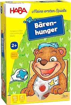HABA 301257 300171 - Meine ersten Spiele – Bärenhunger | Lustige Spielesammlung für 1-3 Spieler ab 2 Jahren | Mit süßem Bären-Aufsteller zum Füttern: Amazon.de: Spielzeug