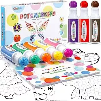 Dot Markers Kit, Ohuhu 8 Colour Marker (40 ml, 1.41 oz.) With a blank 30 page marker pad for children. : Amazon.de: Home & Kitchen