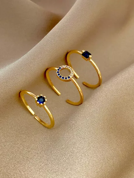3 peças/conjunto Anel decoração de strass
