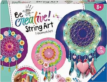 Ravensburger 18235 String Art Maxi:Dreamcatcher, String Art Bastelset für Kinder ab 8 Jahren, Kreative Traumfänger mit LEDs: Amazon.de: Spielzeug