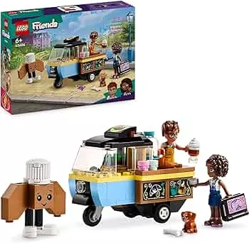 LEGO Friends Rollendes Café, Kleines Bäckerei-Spielzeug für Kinder, Geschenk für Mädchen und Jungen ab 6 Jahren, Lernspielzeug mit den Figuren Aliya, Jules und dem Hund Aira 42606: Amazon.de: Spielzeug