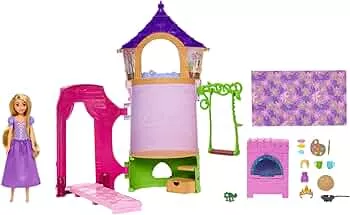 Disney Princess HMV99 - bewegliche Rapunzel-Puppe und Turm Spielset mit rundum Spielspaß, 6 Spielbereiche und 15 Zubehörteile, inspiriert durch den Disney-Film, Puppen Spielzeug ab 3 Jahren: Amazon.de: Spielzeug