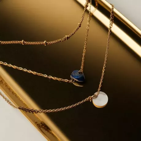 Oceanfoam Halskette (Perlmutt/Gold) | Holzkern