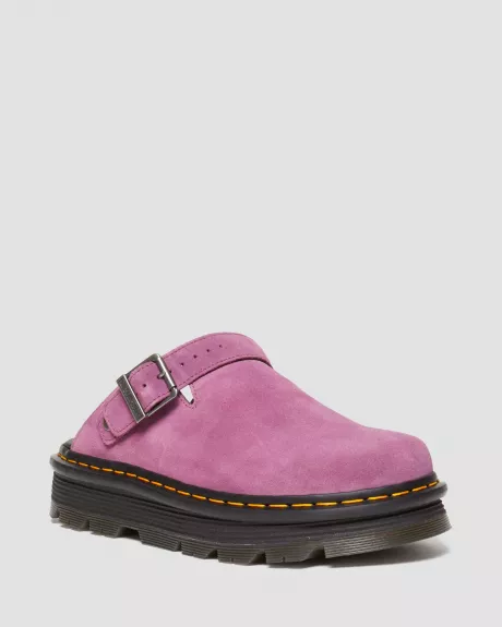 Zebzag Wildleder Casual Slingback Plateau Mules in Muted Purple | Dr. Martens