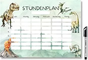 Dino Stundenplan magnetisch abwischbar (Magnetischer Stundenplan inkl. Stift) : Amazon.de: Bürobedarf & Schreibwaren