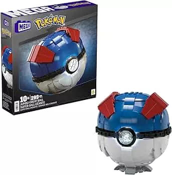 MEGA POKÉMON - Zusammenbaubarer Superball mit Lichtern und Aufstellvorrichtung, 299-teiliges Bauset mit authentischen Details, 12,7 cm groß, für Sammler, HMW04: Amazon.de: Spielzeug