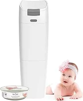 SPROSS Baby Nappy Bucket / Pail Including Refill - Odour-Proof System & One-Handed Operation - Baby Bucket for Nappies : Amazon.de: Baby Products