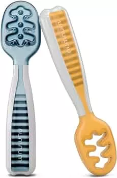 NumNum Baby Learning Spoons, Set of 2, Silicone Spoons Phase 1 + 2, Best Baby Spoons Recommended by BLW Experts (Baby Led Weaning), Blue/Orange Baby Spoon : Amazon.de: Baby Products