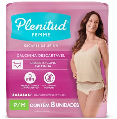 Roupa Íntima Plenitud Femme P/M 8 Unidades - Drogaria Sao Paulo