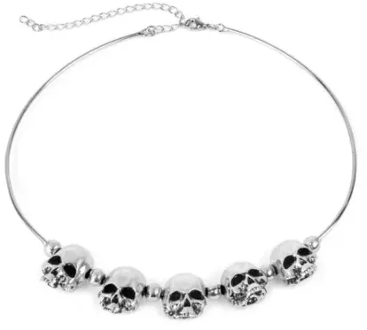 Gargantilha Skulls Prateado - Riot! design