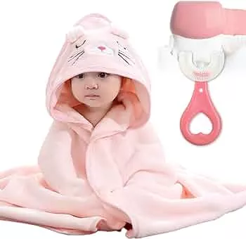 DKDDSSS 2 x Hooded Towels, Baby, Cuddly Towel with Hood, Soft, Super Absorbent, Toddler Bath Towels, Baby Towel with Hood for Newborns, Pink : Amazon.de: Baby Products