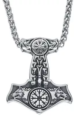 Thors Hammer mit Vegvisir | URBANTIMBER Halskette | EMP