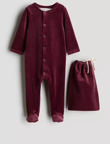 Velour sleepsuit gift set - Dunkelrot - Kids | H&M DE