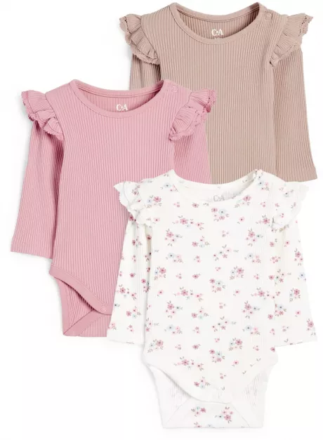 Multipack 3er - Blümchen - Baby-Body | C&A Online-Shop