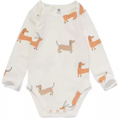 Baby-Strampler mit Stretch eierschalenfarben - HEMA