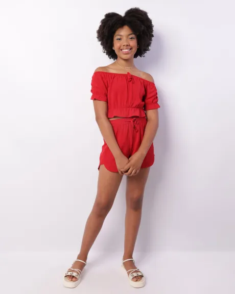 Short Juvenil Curto Boxer Viscose Vermelho