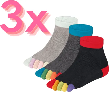 3er Sparpaket: Rainbows Kurzsocken im Remix – Knitido®