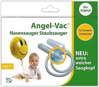 Angel-Vac® Nasensauger Baby [für Standard-Staubsauger] - Baby Nasenreiniger mit weichem Saugkopf für Kinder ab 0 Jahre - [klinisch getestet] - der Original Nasensauger für Staubsauger seit 30 Jahren : Amazon.de: Baby