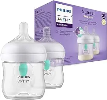 Philips Avent Babyflaschen Natural Response – 2x Babyflaschen mit AirFree Ventil, 125 ml, BPA-frei, für Neugeborene ab 0 Monaten (Modell SCY670/02) : Amazon.de: Baby