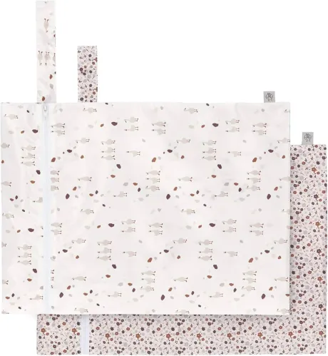 LÄSSIG Nasstasche wiederverwendbar für Kind Baby 2 Stück/Wet Bag Tiny Farmer Flowers/Goose : Amazon.de: Fashion