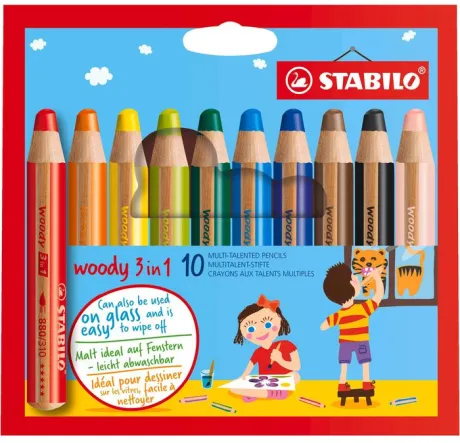 Stabilo Buntstifte woody 3 in 1, 880/10, Multitalent-Stifte, 10 Stück – Böttcher AG