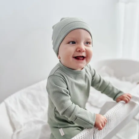 ROMPER & BEANIE SET - SALBEI
