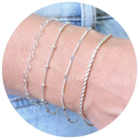 Kit Pulseiras Feminina Banhada A Prata 925 Mix 04 Pulseiras | MercadoLivre