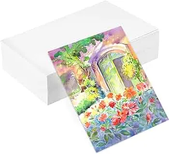 Akvarelpapir, 100 ark akvarelblok 300 g, akvarel papir hvid til akvarel gouache tegning håndbrev akvarel bue (12,7 x 17,8 cm) : Amazon.de: Bolig og køkken