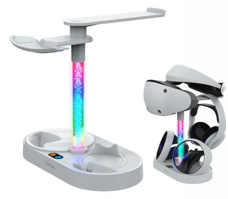 Oplader til PS5 VR Headset Opladningsskærmstativ Dual Controller Station | Elgiganten | Elgiganten