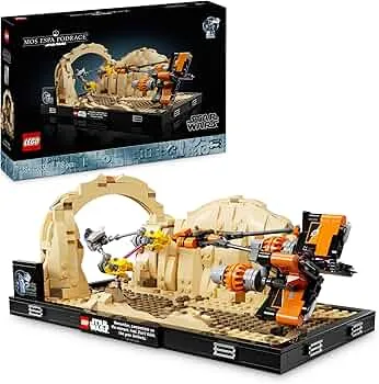 LEGO Star Wars Powner i Mos Espa - Diorama, sæt til voksne, den mørke trussel-modelsæt, indeholder Anakin Skywalker's Podracer, samlerobjekter, gaver til mænd og kvinder 75380: Amazon.de: Legetøj
