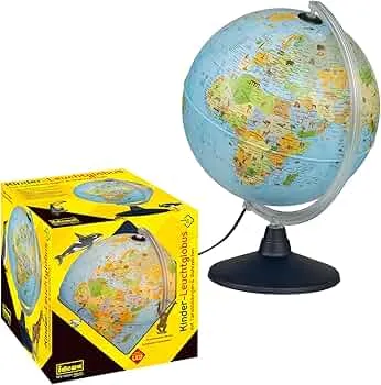 Idena 22059 - Leuchtglobus mit Tierabbildungen, mit LED Beleuchtung und Ein- und Ausschalter, Durchmesser ca. 30 cm, politisches Kartenbild : Amazon.de: Spielzeug