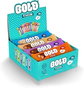 Barra de Proteína BOLD Snacks Thin Mista (12g de Proteína) - Caixa com 12 unidades | Amazon.com.br