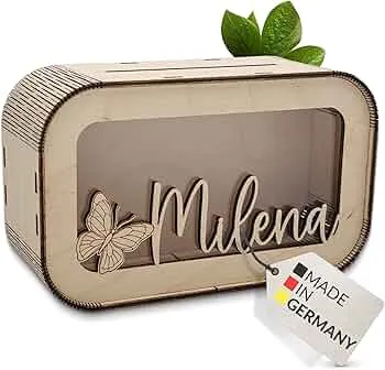 Birdart Box® Personalisierte Spardose für Kinder – Sparbüchse mit Namen und Wunschmotiv aus Holz, schönes Geschenk mit vielen Gestaltungsmöglichkeiten: Amazon.de: Küche, Haushalt & Wohnen