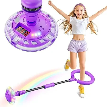Q-WOOFF Kinder Blinkender Springring, Sport Sprungball，Faltbarer Flash Jumping Ball, Geeignet Für Geschicklichkeitsspiele Für Kinder Oder Erwachsene, Übung (Rosa) (L) : Amazon.de: Spielzeug