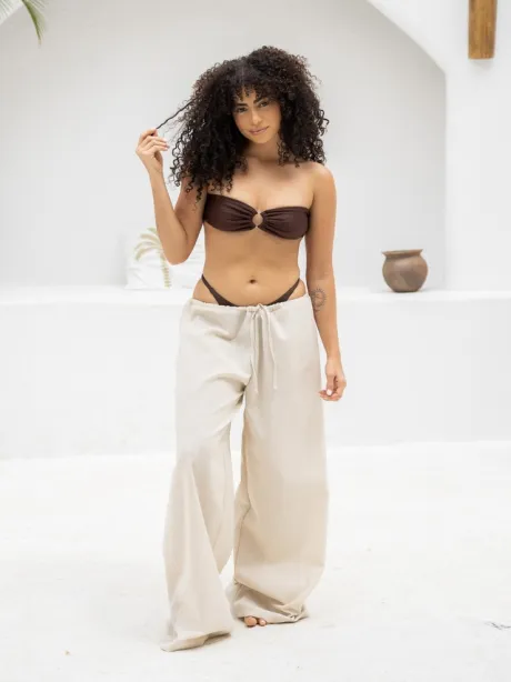 Calça BOHO - Linho Cru - Loja Água de praia