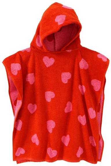 Badeponcho mit Herzen