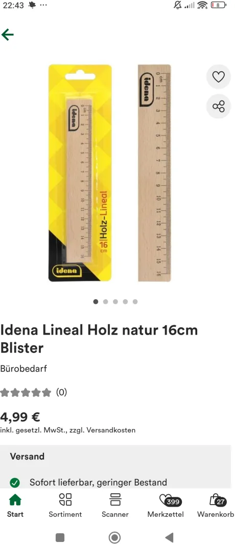 Lineal 16 cm