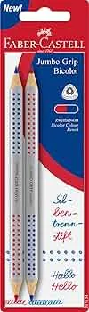 FABER-CASTELL 201734 - Jumbo Grip bicolor Silbentrennstift, 2 Stifte, Rot und Blau : Amazon.de: Bürobedarf & Schreibwaren