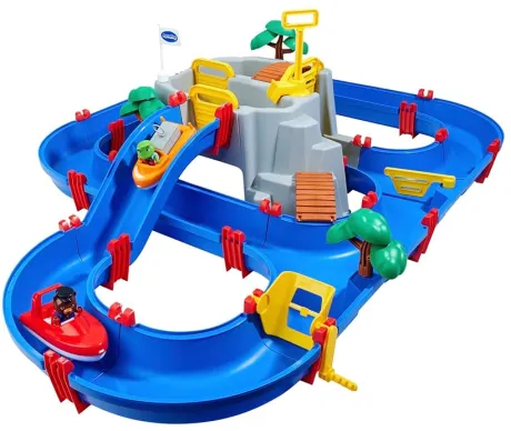 AquaPlay - Wasserbahn Set Bergsee - 42-teiliges Spieleset mit Bergsee, Wasserfall und geheimer Höhle, Wasserspielspaß inkl. 2 Tierfiguren und 2 Booten, für Kinder ab 3 Jahren: Amazon.de: Spielzeug
