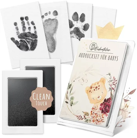 EULENTALER ® Das Baby Abdruckset I 0-6 Monate I Von Pädagogen empfohlen I Für Handabdruck, Fußabdruck & Pfotenabdruck I inkl. 2 Stempelkissen & 4 Abdruckkarten I Geschenk zur Geburt : Amazon.de: Baby