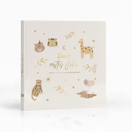 MeinBaby123® Tagebuch Baby 'Mein erstes Jahr', Erinnerungsbuch Baby, Geschenkidee zur Geburt, Momente für die Ewigkeit festhalten, Bullet Journal, Journal
