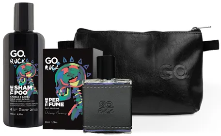 Kit Necessaire Perfume + Shampoo Rock GO Man - Loja da GO