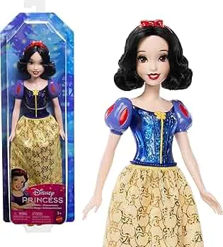 Mattel Disney Prinzessin-Spielzeug, bewegliche Schneewittchen-Modepuppe mit glitzernder Kleidung und Accessoires, inspiriert vom Disney-Film, Geschenk für Kinder, HLW08: Amazon.de: Spielzeug