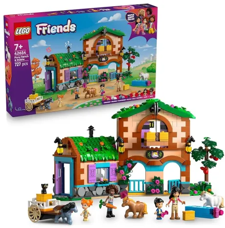 LEGO Friends Ponyhof & Stall - Kreatives Spielset mit 2 Spielfiguren, 2 Mikro-Figuren und 4 Tieren - Kreatives Pferde Spielzeug - Kinder Geschenk für Mädchen und Jungen ab 7 Jahren 42654: Amazon.de: Spielzeug
