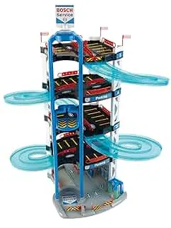 Theo Klein 2813 Bosch Car Service Parkhaus I Mit 5 Ebenen, doppelter Abfahrtrampe, 2 Rennautos, Fahrstuhl und vielem mehr I Maße: 55 cm x 55 cm x 85 cm I Spielzeug für Kinder ab 3 Jahren, Multi-colored: Amazon.de: Spielzeug