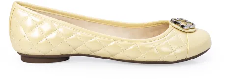 [ANIVER] SAPATILHA CATHERINE CREME BRULLE DE COURO MATELASSÊ | Capodarte