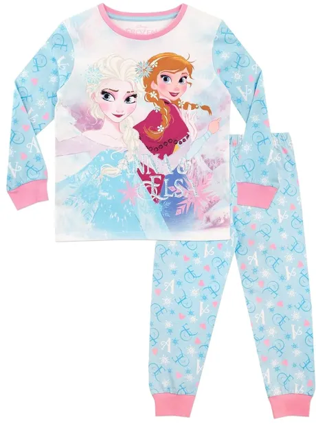 Disney Schlafanzug für Mädchen | Pyjama-Sets ELSA Eiskönigin | Frozen Pyjama Langarm | Prinzessin Pygama für Kinder, blau, 4-5 Jahre : Amazon.de: Fashion