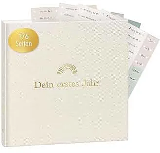 mintkind® Babyalbum "Mein erstes Lebensjahr" Leinen + Sticker Set | Baby Fotoalbum zum Selbstgestalten | Baby Geschenk für Mädchen und Junge | Babybuch zum Eintragen | Baby-Tagebuch ab 0 Monate : Amazon.de: Baby